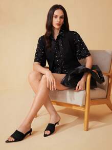 CUCCOO BASICS Giày cao gót mũi nhọn Stiletto đa năng cho nữ - màu đen - Xem 11