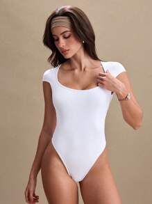 Eassivo Women's Simple Crew Neck Short Cap Sleeve Casual Romper, Spring/Summer