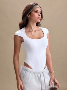 Eassivo Women's Simple Crew Neck Short Cap Sleeve Casual Romper, Spring/Summer