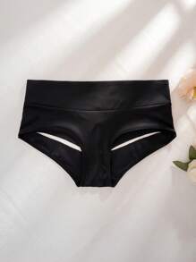 SHEIN Bequeme schwarze Panties mit Hohldesign-Dreieck, modisch für den Sommer - Schwarz - Übersicht 6