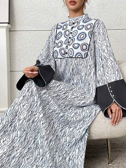 Al Najma 大码女式土耳其和阿拉伯风格长裙，朴素的卡夫坦