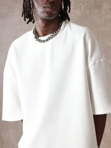 SUMWON Áo phông cỡ lớn thêu thiết kế lưng phong cách đường phố thoải mái vừa vặn tay ngắn cơ bản cổ tròn thể thao thường ngày phong cách đô thị thoải mái mùa hè - trắng - Xem 4