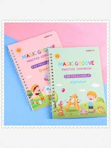 1 pieza, Libro de práctica de escritura, Ritmo en inglés, Libro de práctica mágica, Cuaderno, Literatura infantil, Aprendizaje, Números, Letras, Carta del alfabeto, Regalo de caligrafía, Escuela, Estudiante, Útiles escolares, Escuela infantil, Aprendizaje del inglés, Escritura en inglés