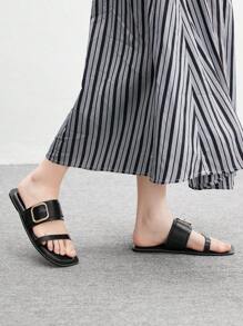 CUCCOO BIZCHIC Women 2025 New Black Flat Comfortable Sandals - Black - View 1
