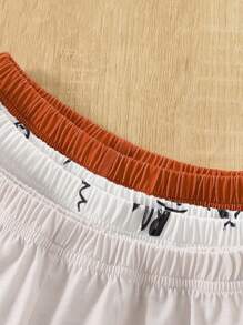 Young Boys Cartoon Print Tank Top And Shorts 2-Piece Set