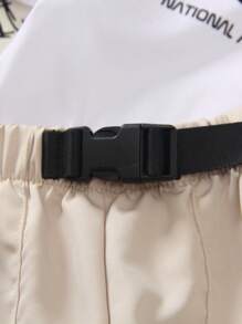 2025 Spring & Summer New Collection Boys Toddler Khaki Mountain Peak & Letter Logo Printed Loose Shorts, Made Of Soft Fabric, Versatile & Comfortable For Sports, Jogging, Playing Football, And Everyday Casual Wear - Khaki - View 5