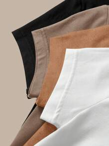 SHEIN BASICS Set de 4 camisetas básicas de corte ajustado de manga corta y cuello redondo en unicolor de punto casual para mujeres