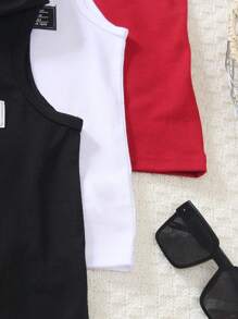 Conjunto de múltiples piezas: Parte superior sin mangas con capucha de unicolor casual + pantalones cortos con cintura elástica holgados para niños, ligero y cómodo, adecuado para uso en exteriores