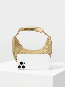 MOTF PREMIUM WOMEN'S CHAIN STRAP TOP HANDLE BAG - Gold - View 5