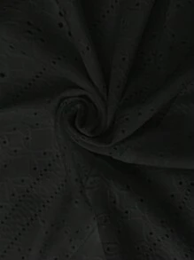 SHEIN LUNE 女士白色纹理面料无袖裹身裙，适合春夏季浪漫乡村风格的约会和度假 - 黑色 - 查看 7