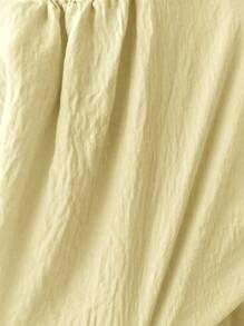 Elamini Blue Cute Ruffle Trim Cap Sleeve Sexy Low Neck Backless Cropped Camisole Top