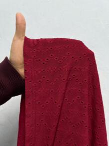 Rosumi Áo ba lỗ thêu lỗ cỡ lớn, không tay, phong cách tối giản, thích hợp cho kỳ nghỉ lễ xuân - Màu Đỏ Sâu - Xem 9