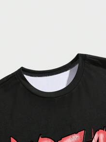 Manfinity EMRG Men Letter & Graphic Print T-Shirt And Drawstring Waist Shorts Set - Multicolor - View 4