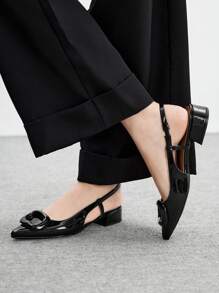 CUCCOO BIZCHIC 女士夏季休闲百搭平底一脚蹬乐福鞋 - 黑色 - 查看 2