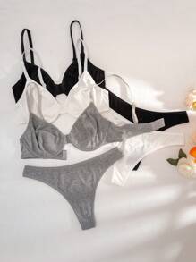 Snug Zone 6-Piece Comfort Wire-Free Ribbed Underwear & G-String Set - Multicolor - View 8
