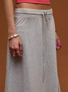 COUREZ Gonna midi in jersey a vita bassa, per look estivi da donna, gonna estiva casual per strada, stile Y2K in cotone vintage