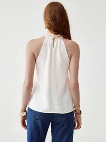Camiseta sin tirantes estilo bohemio, top versátil y favorecedor para vacaciones - Albaricoque - Ver 2