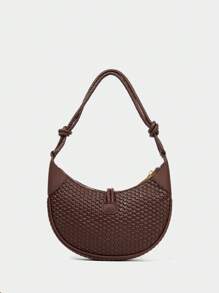 SHECARRY Women's Fashionable Versatile Casual Simple Shoulder Bag - Coffee - View 5