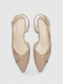 CUCCOO BIZCHIC New Style Pointed Toe Minimalist Commuter Vibe Casual Flat Shoes For Women - Apricot - View 2