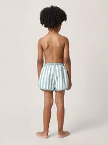 SUMWON Pantaloncini da spiaggia, piscina ed attività estive, a righe, con laccio regolabile in vita, costumi da bagno da vacanza e resort per bambini