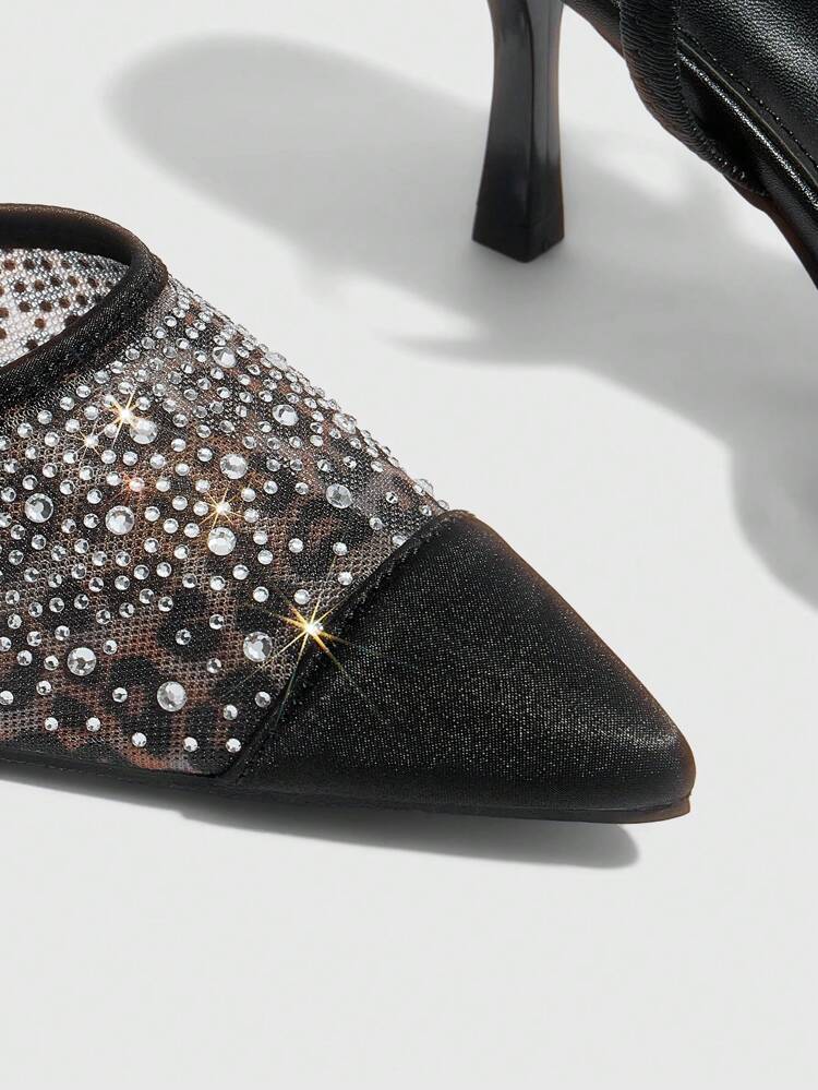 CUCCOO SZL Pointed Toe High Heel Bowknot Backless Pumps, Fashionable Banquet And Versatile Women Heels