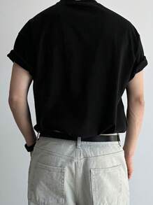 DAZY 字母印花T恤，时尚适合夏季 - 黑色 - 查看 2