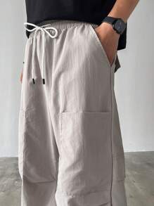 Manfinity Streetrush Pantalones cargo casuales sólidos y holgados para hombre
