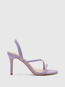 CUCCOO BIZCHIC Women's Light Purple Simple Strap Round Toe High Heel Sandals - Violet Purple - View 2