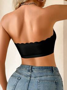 2pcs Multi-Color Women Underwear Strapless Bras, Front Closure Ruffled Push-Up Bras With Removable Pads - Multicolor - View 6