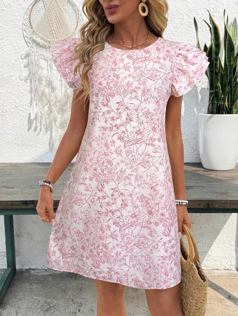 SHEIN LUNE 夏季上衣 女士夏季服装 女士沙滩装 度假连衣裙 夏威夷服装 女士粉色服装 女士仙女裙 女士短裙 - 藍白色 - 查看 1