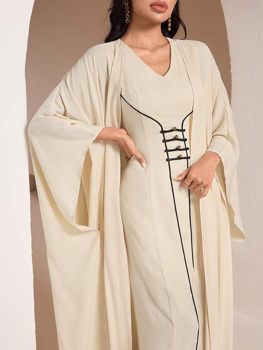 Veilorie Women Two Pieces Outfits For Daily Wear - Apricot - View 1
