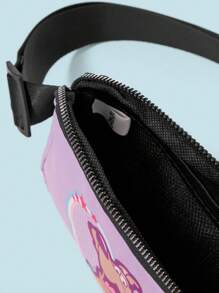 SCOOBY-DOO X SHEIN Women Fashion All-In-One Waist & Chest Pack, Cartoon Print Sports Fanny Pack With Adjustable Strap, Letter Design Waist Bag, Square Shape, Suitable For Running, Biking, Travel Fanny Pack - Multicolor - View 5