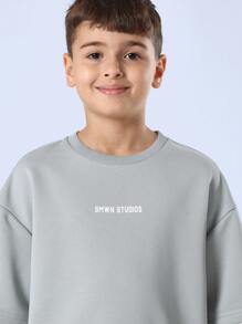 SUMWON Conjunto de chándal de sudadera y pantalón de chándal de la colección First Rule. Conjunto deportivo a juego de dos piezas para entrenamiento atlético en otoño, invierno y primavera - Azul - Ver 5