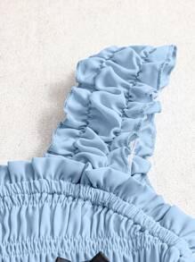 SHEIN Clasi Elegant 3D Bow Decor Camisole Top, Fashionable For Summer - Blue - View 3