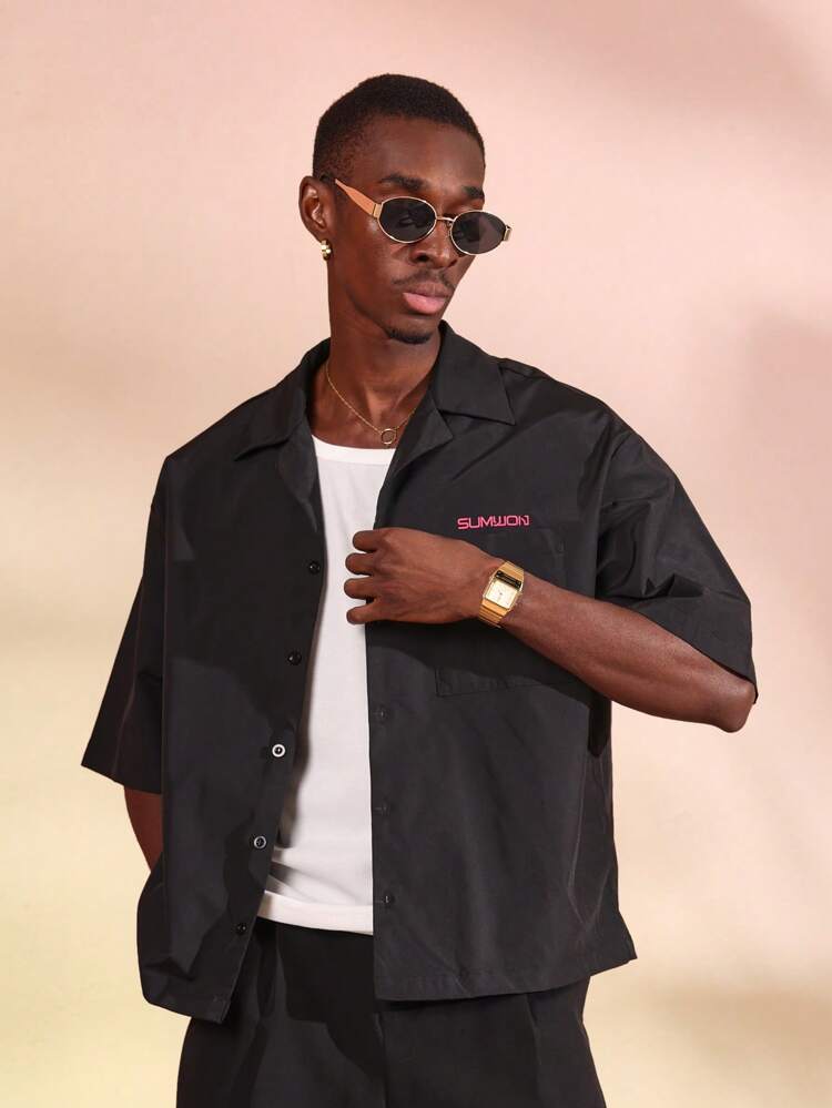 日本のランドマーク寿司プリント半袖シャツ