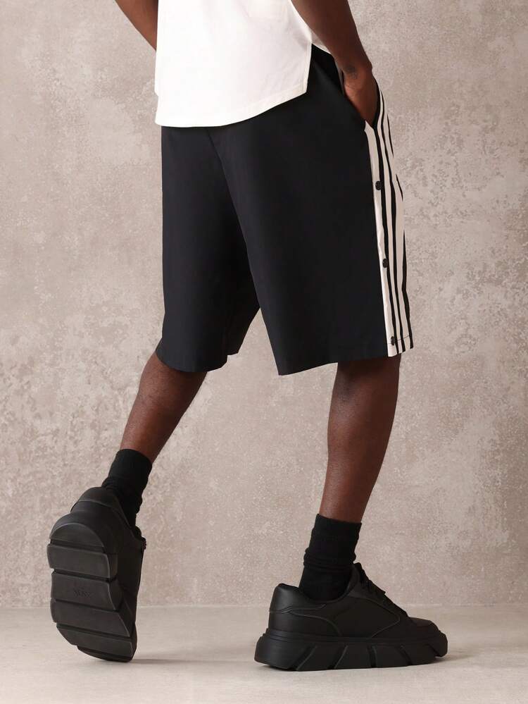 Athletic Nylon Side Snap Shorts