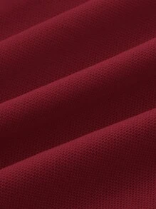 SHEIN ICON ICON 加大码女款黑色系带蝴蝶结针织透视派对上衣，适合万圣节 - 酒紅色 - 查看 4