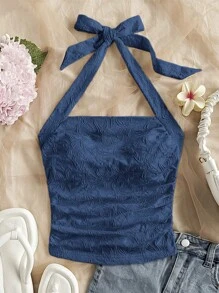 Soleia WYWH Dames Vacation Ocean Starfish Grafisch Halterhals Geplooide Camisole