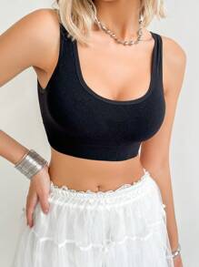 SHEIN 4件套女士简约纯色经典露背文胸 - 彩色 - 查看 4
