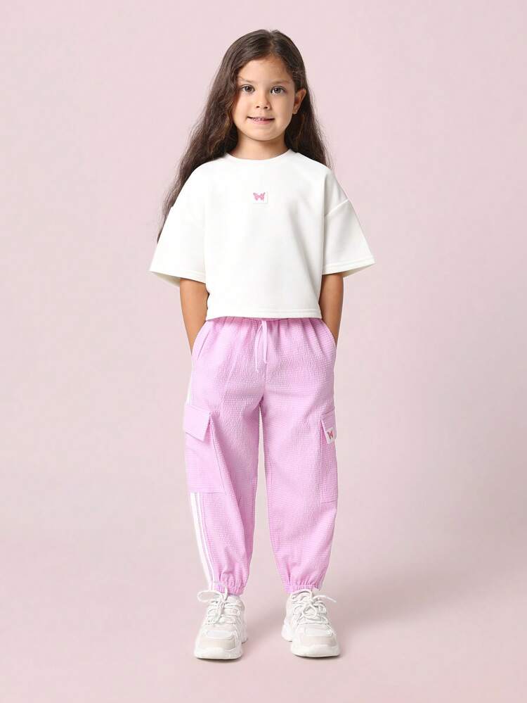 Butterfly Logo Boxy Crop T-Shirt And Cargo Jogger Co-Ord
