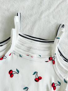 Vintaside Kids 4pcs/Set Baby Girls' Cute Pattern Sleeveless Bodysuit, Casual Summer Style - Multicolor - View 8