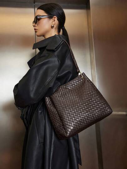 SHECARRY Women's Solid Color Casual Commuter Shoulder Bag