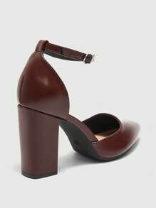 CUCCOO BIZCHIC Giày cao gót đế thô cho nữ, thích hợp cho tiệc cưới - màu nâu - Xem 8