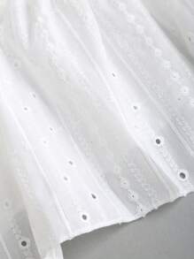 Sweetra Áo kiểu Pháp mới mùa hè ren trắng tay lửng bó eo cho nữ - trắng - Xem 6