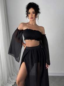 Breezaya Women Two Pieces Outfits For Daily Wear - Black - View 6