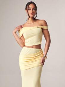 Silquee 女士日常两件套服装 - 黃色 - 查看 4