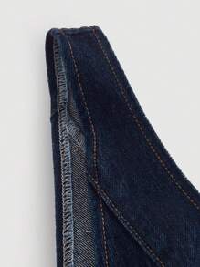 SHEIN MOD MOD 女式牛仔背带裤，春假圣帕特里克节连体裤，女式演唱会服装，圣帕特里克节服装，趣味连体裤，复古风女装，伊比萨风格 - 深色水洗藍 - 查看 4