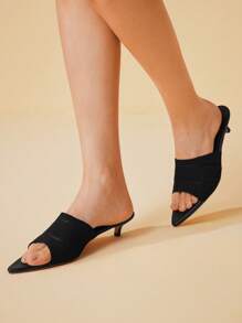 CUCCOO BASICS Vorgeformter Spitzenschuh Stiletto Absatz vielseitige Frauen High Heel Sandalen - Schwarz - Übersicht 5