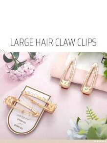 SHEIN 12PCS Bridesmaid Hair Clips No Bend Hair Clips No Crease Hair Clips Gold Glitter Makeup Bangs Hair Clips(6pcs Hair Clips+6pcs Scrunchies)Bridal Shower Gifts Silk Satin Soft Hair Accessories Bridesmaid Wedding Favor Women,Christmas - Multicolor - View 6