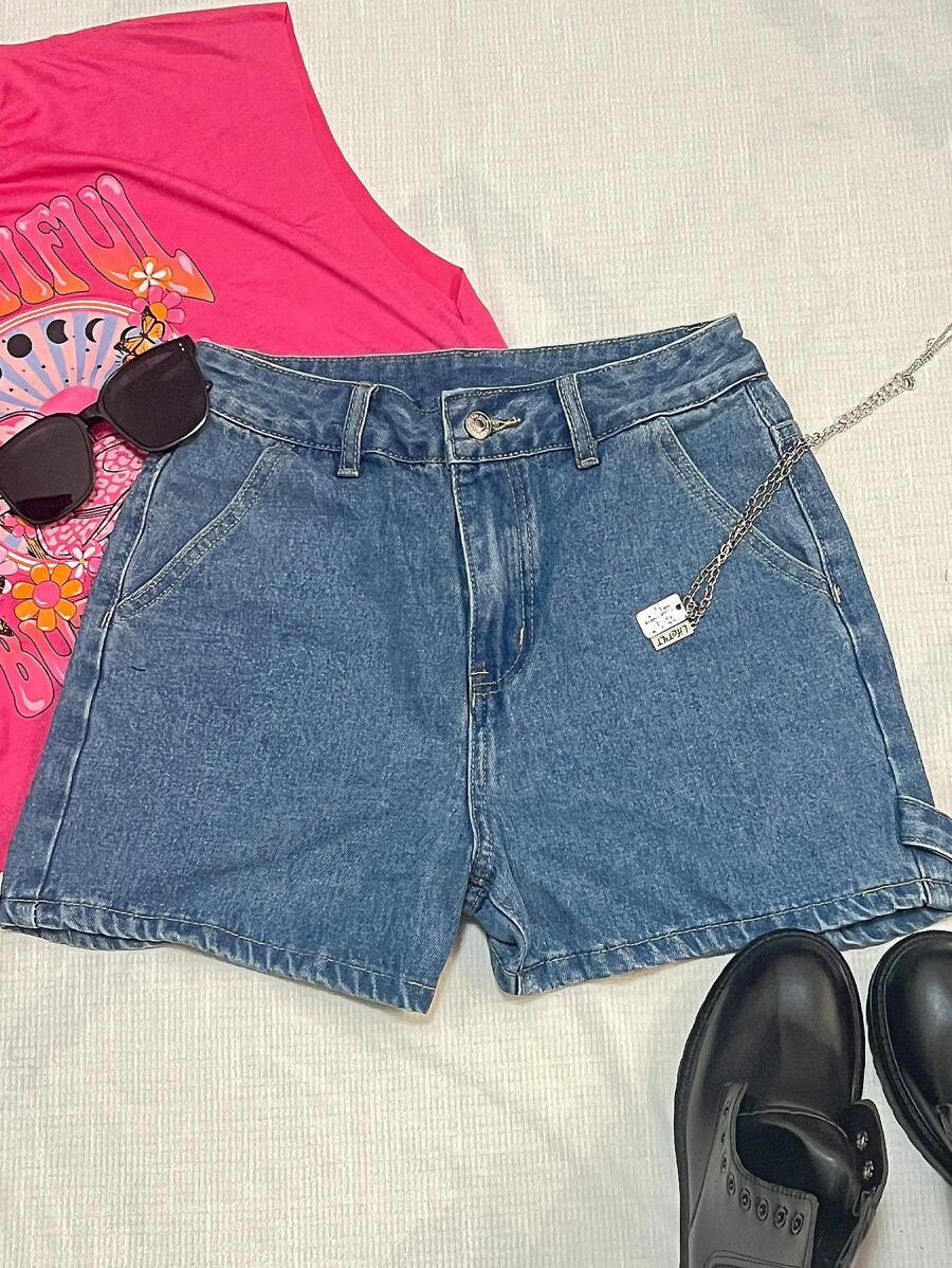 Attitoon 女士修身牛仔短裤、休闲短款牛仔裤、蓝色、骑行短裤、高腰泳衣、休闲、圣帕特里克节、女士演唱会/狂欢节/狂欢/乡村音乐会/纳什维尔/伊比沙岛、女士夏季/春季 - 藍色 - 查看 1